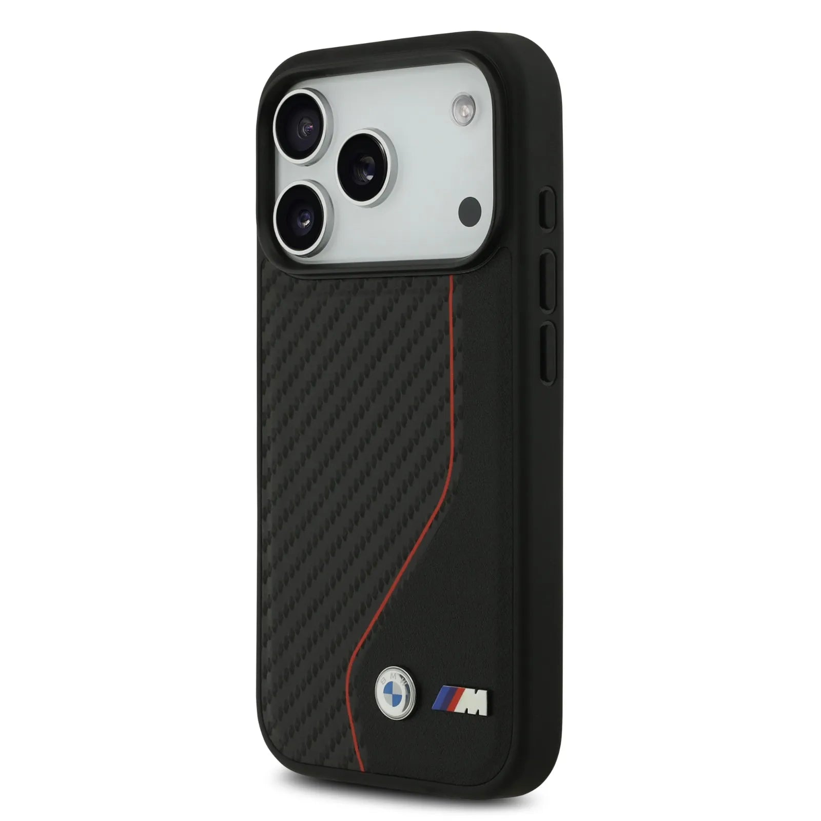 BMW PU Leather & Carbon Case With Colored Line Stitch