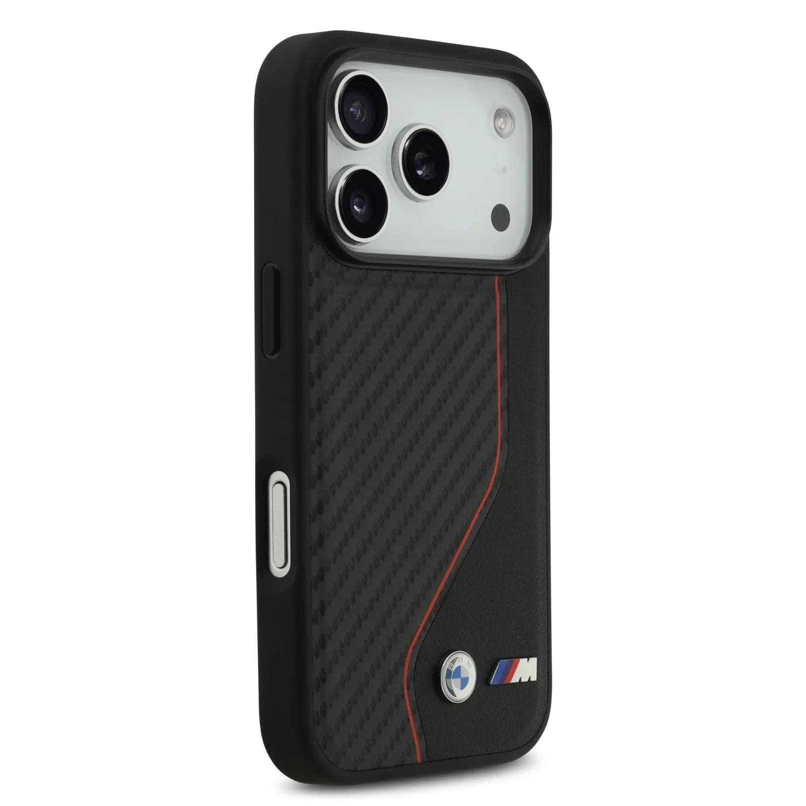 BMW PU Leather & Carbon Case With Colored Line Stitch