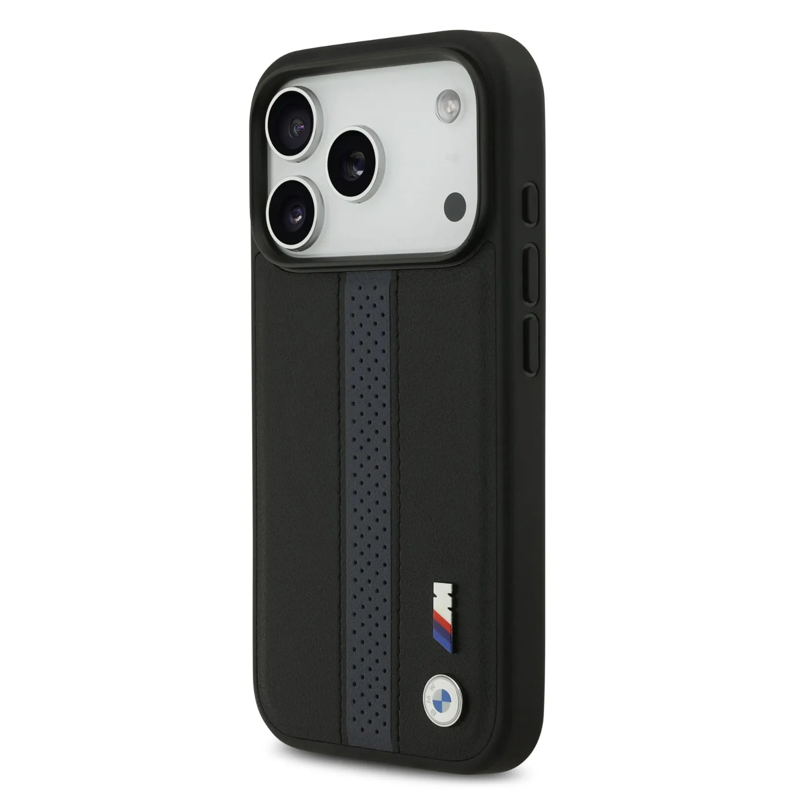 BMW PU Leather Case With Perforated Stripes & Metal Logos