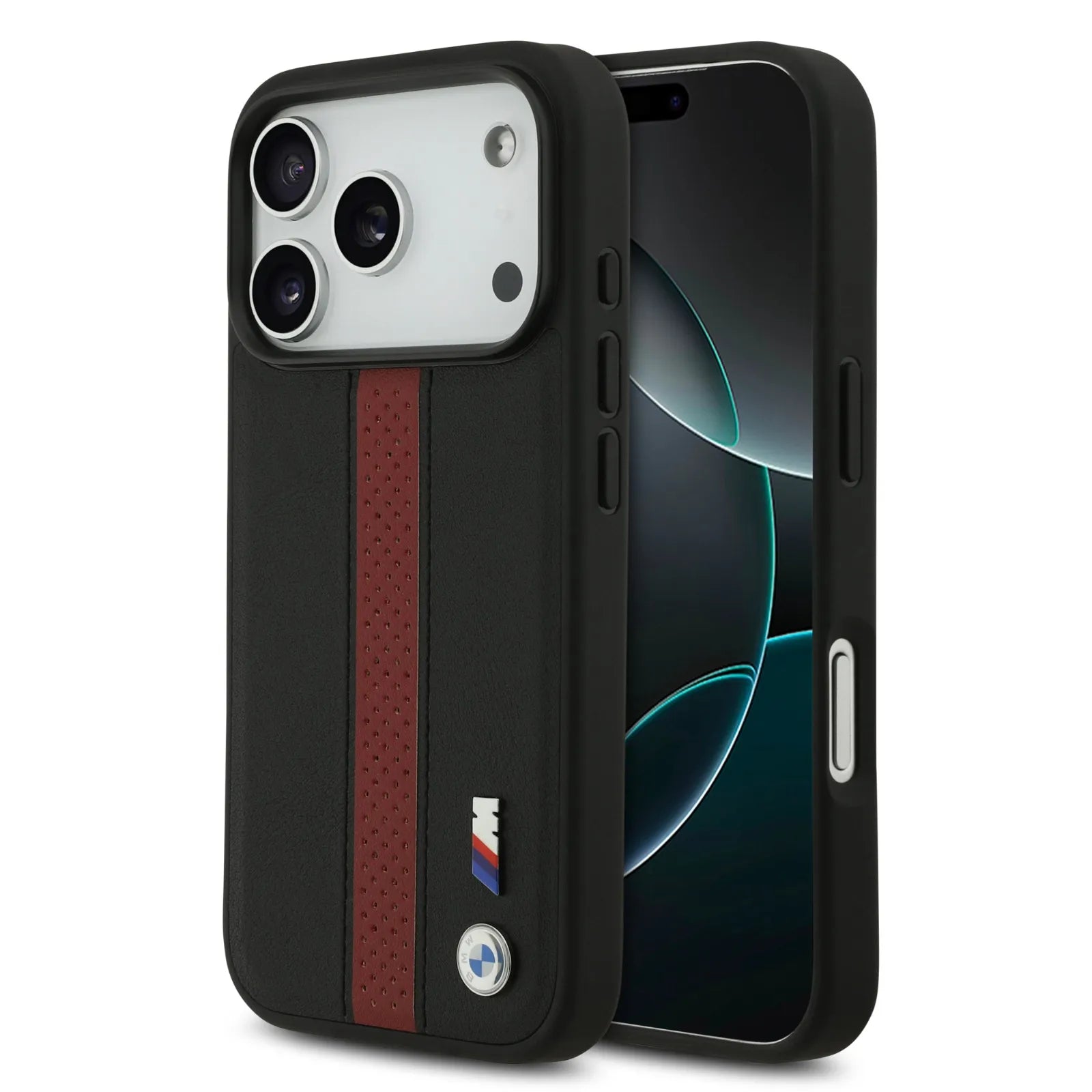 BMW PU Leather Case With Perforated Stripes & Metal Logos