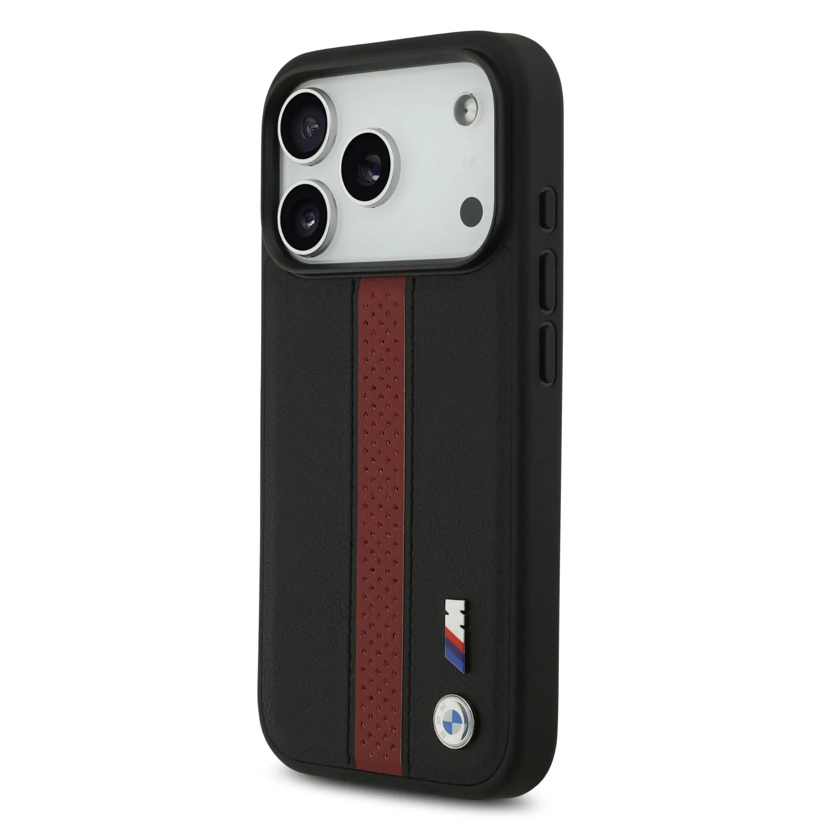 BMW PU Leather Case With Perforated Stripes & Metal Logos