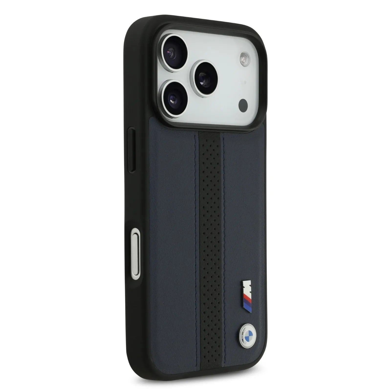 BMW PU Leather Case With Perforated Stripes & Metal Logos
