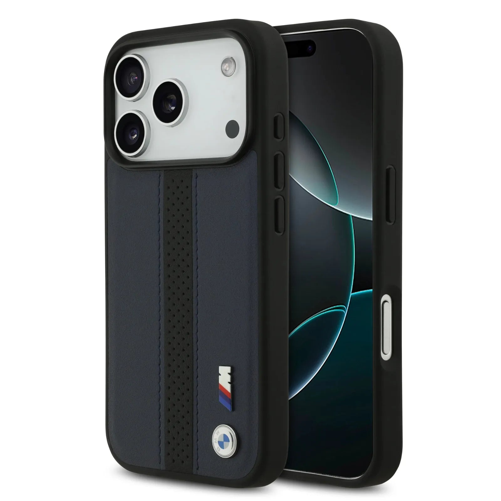 BMW PU Leather Case With Perforated Stripes & Metal Logos