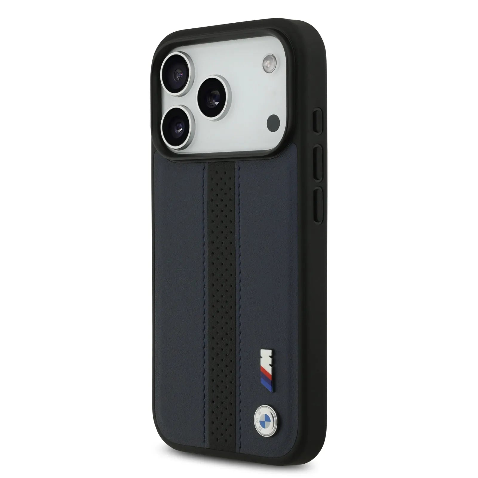 BMW PU Leather Case With Perforated Stripes & Metal Logos