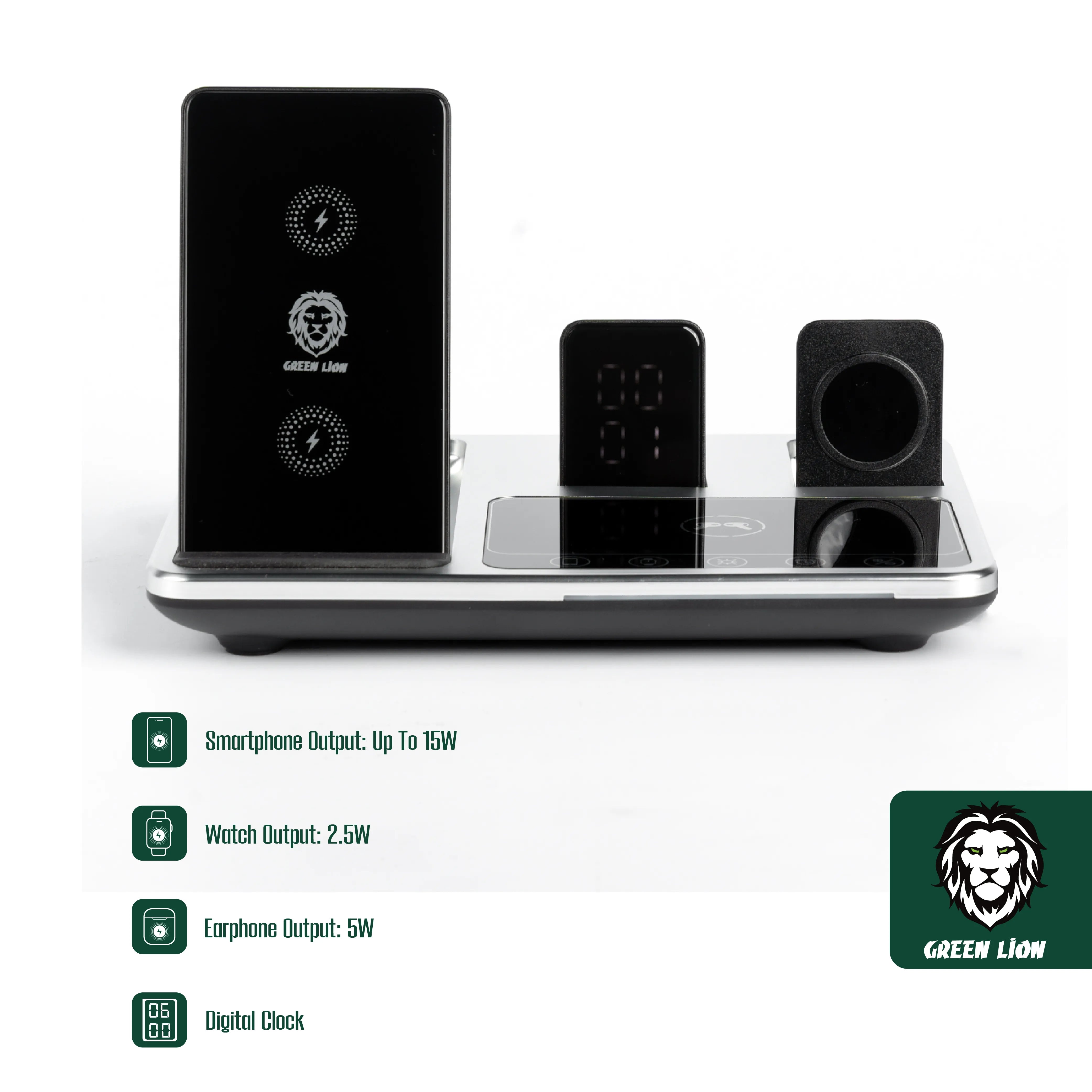 Green Lion 4 in 1 Wireless Charging Station 15W