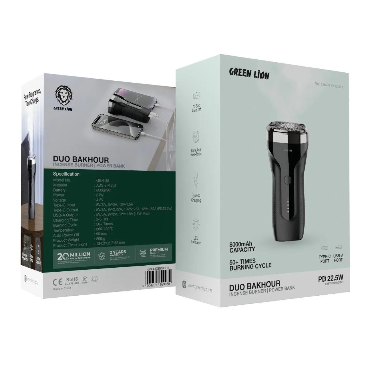 Green Lion Duo Bakhour with 8000mAh Power Bank PD 22.5W