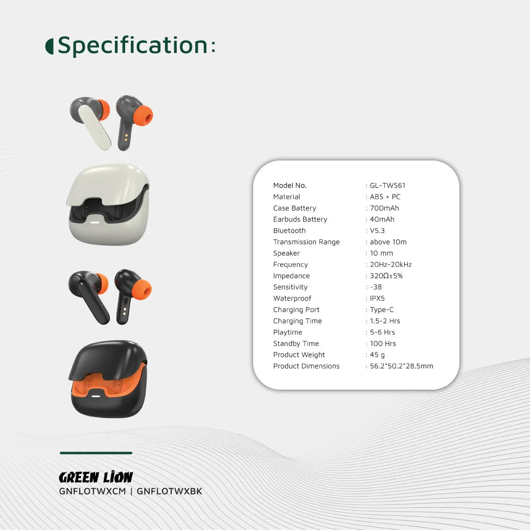 Green Lion Florence TWS True Wireless Earbuds