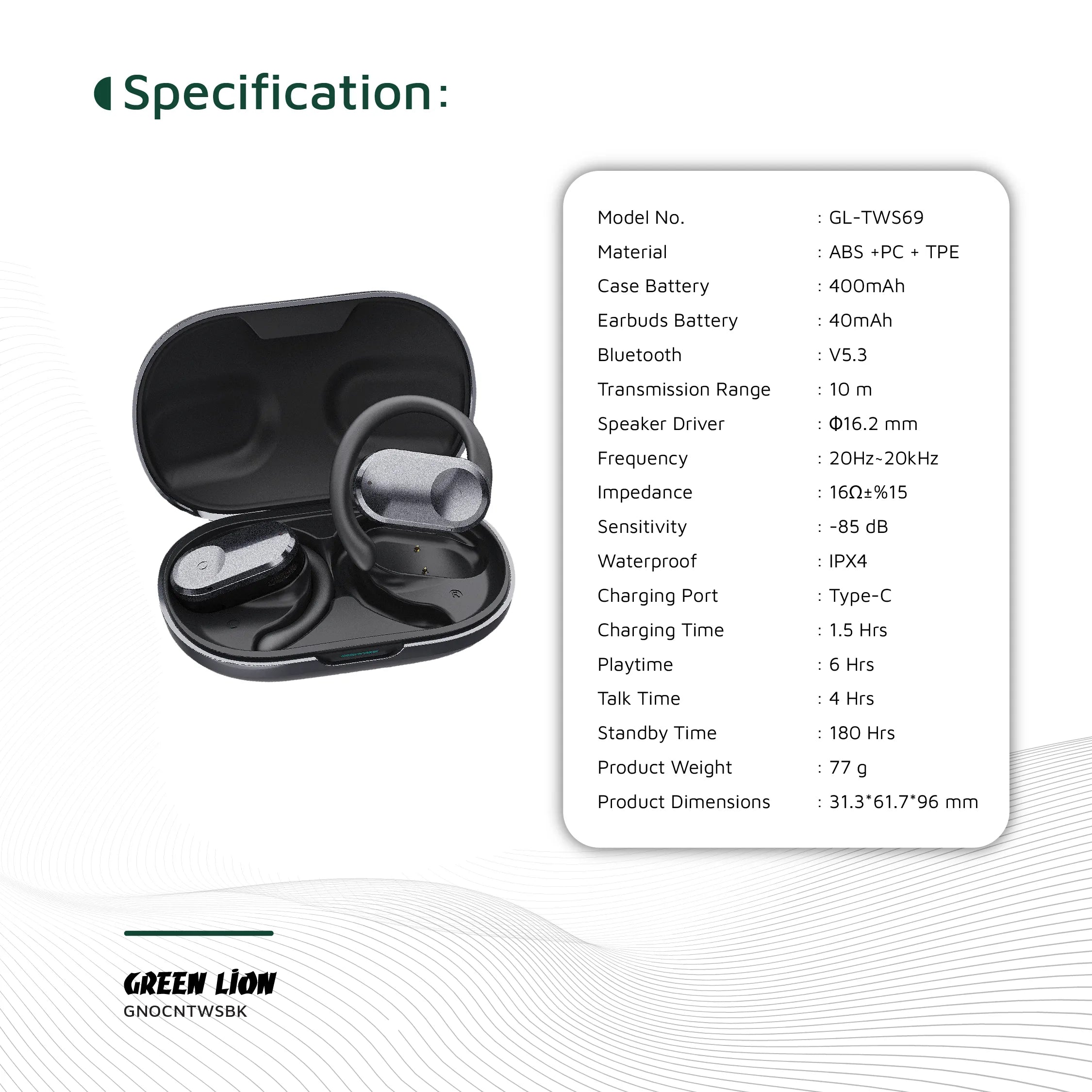 Green Lion Ocean Open Ear Headphones