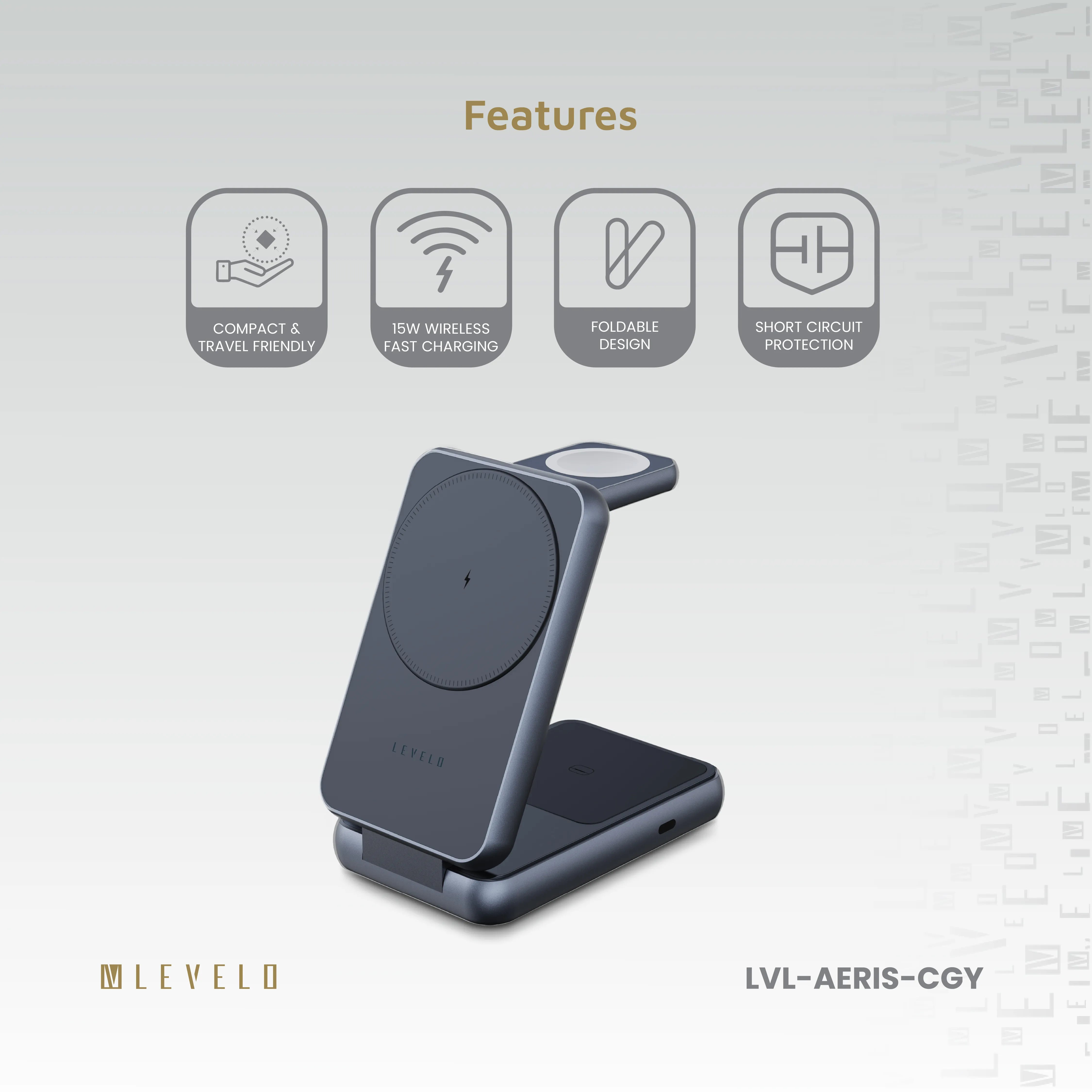 Levelo 3 in 1 Foldable Wireless Charger