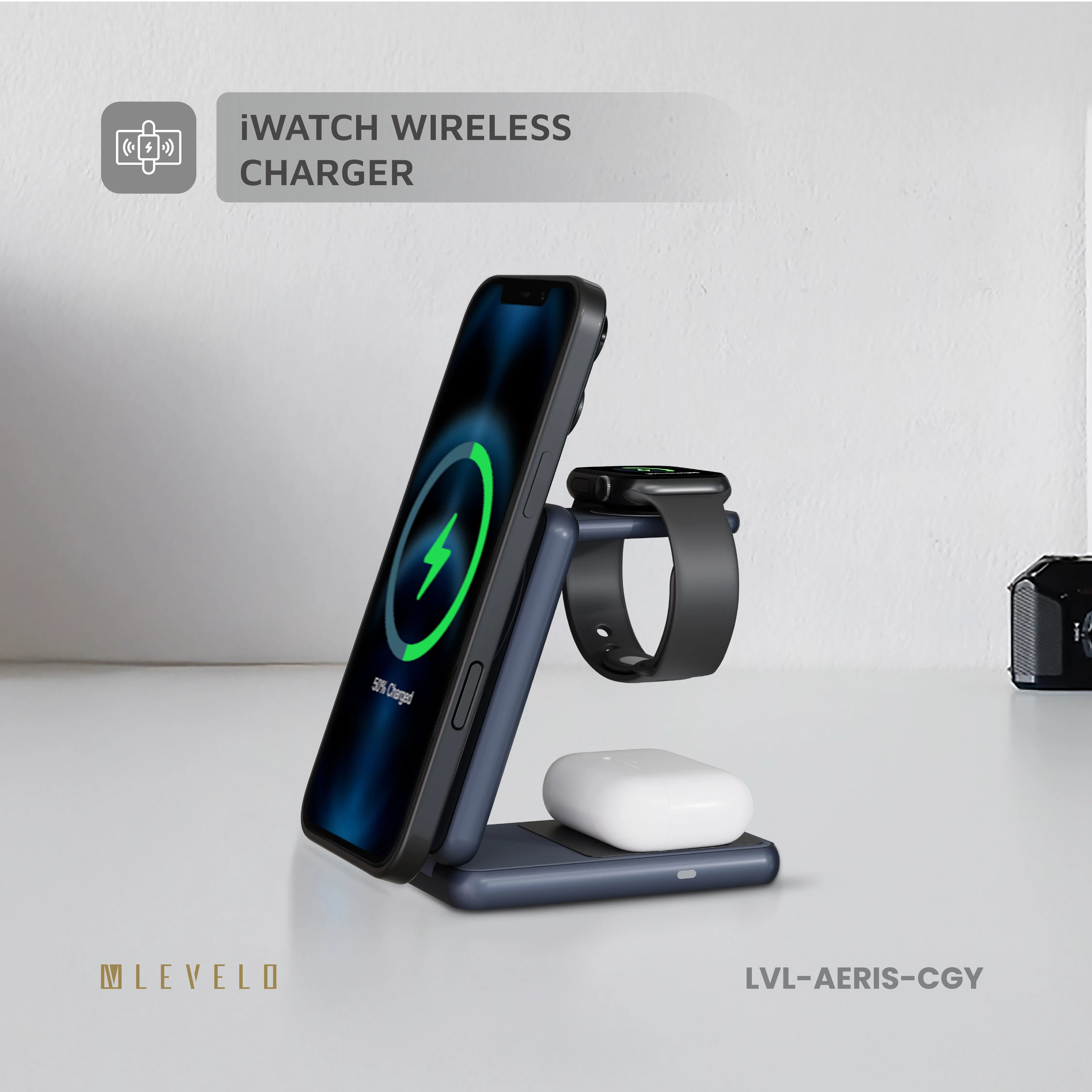 Levelo 3 in 1 Foldable Wireless Charger