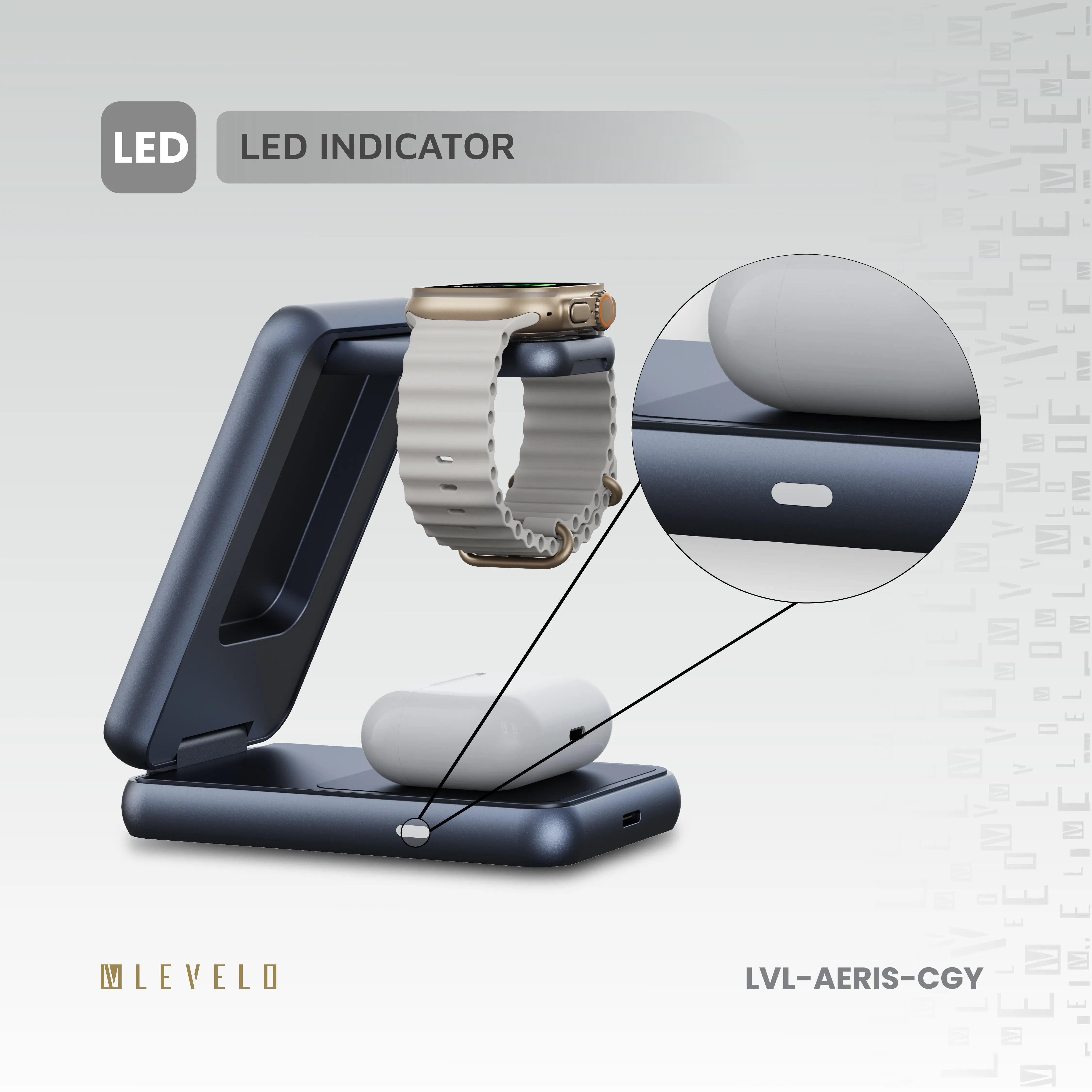 Levelo 3 in 1 Foldable Wireless Charger