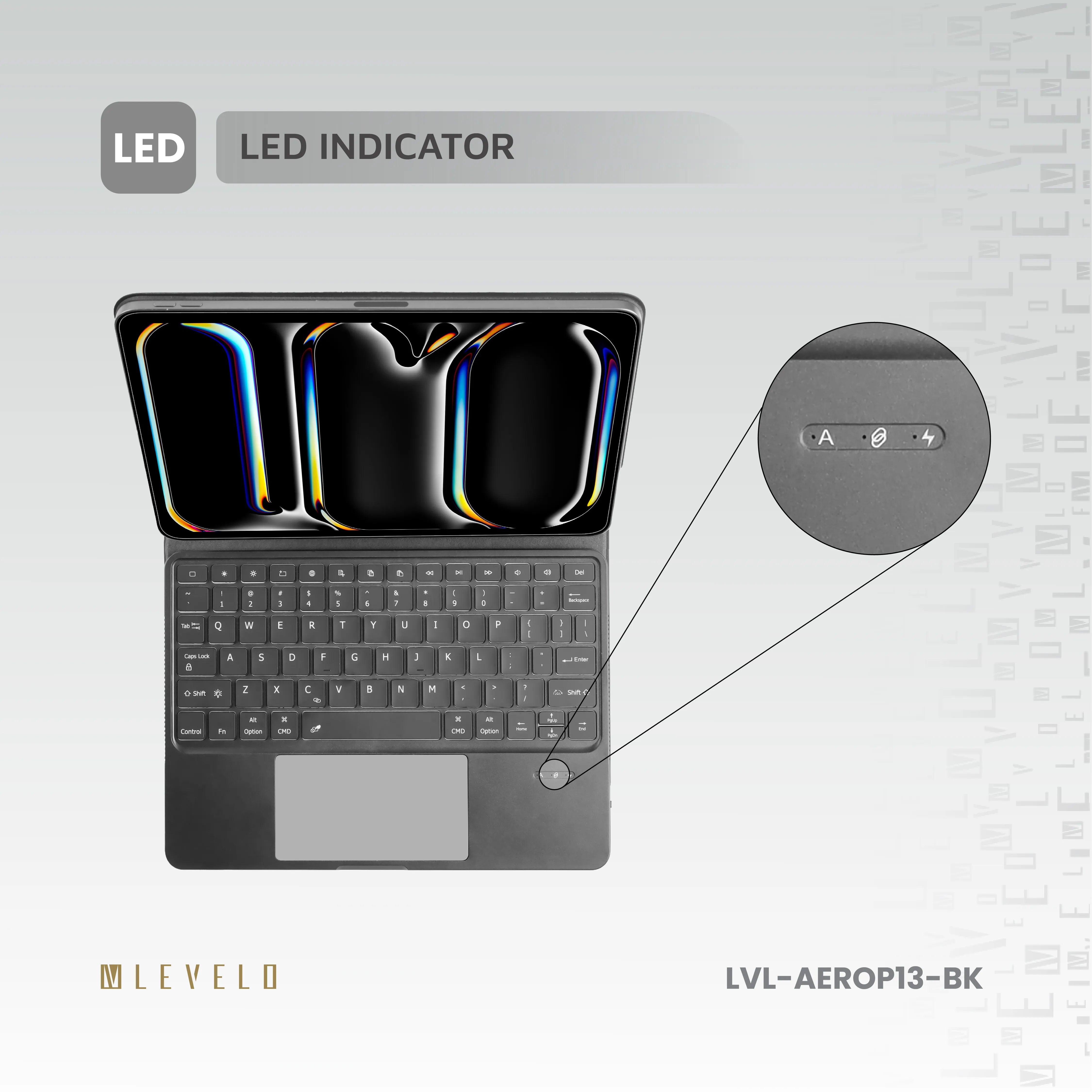 Levelo AeroBoard Pro Saffiano Leather Wireless Keyboard