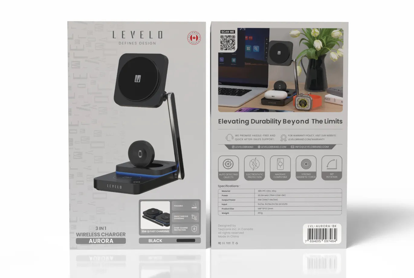 Levelo Aurora 3 In 1 Wireless Charger