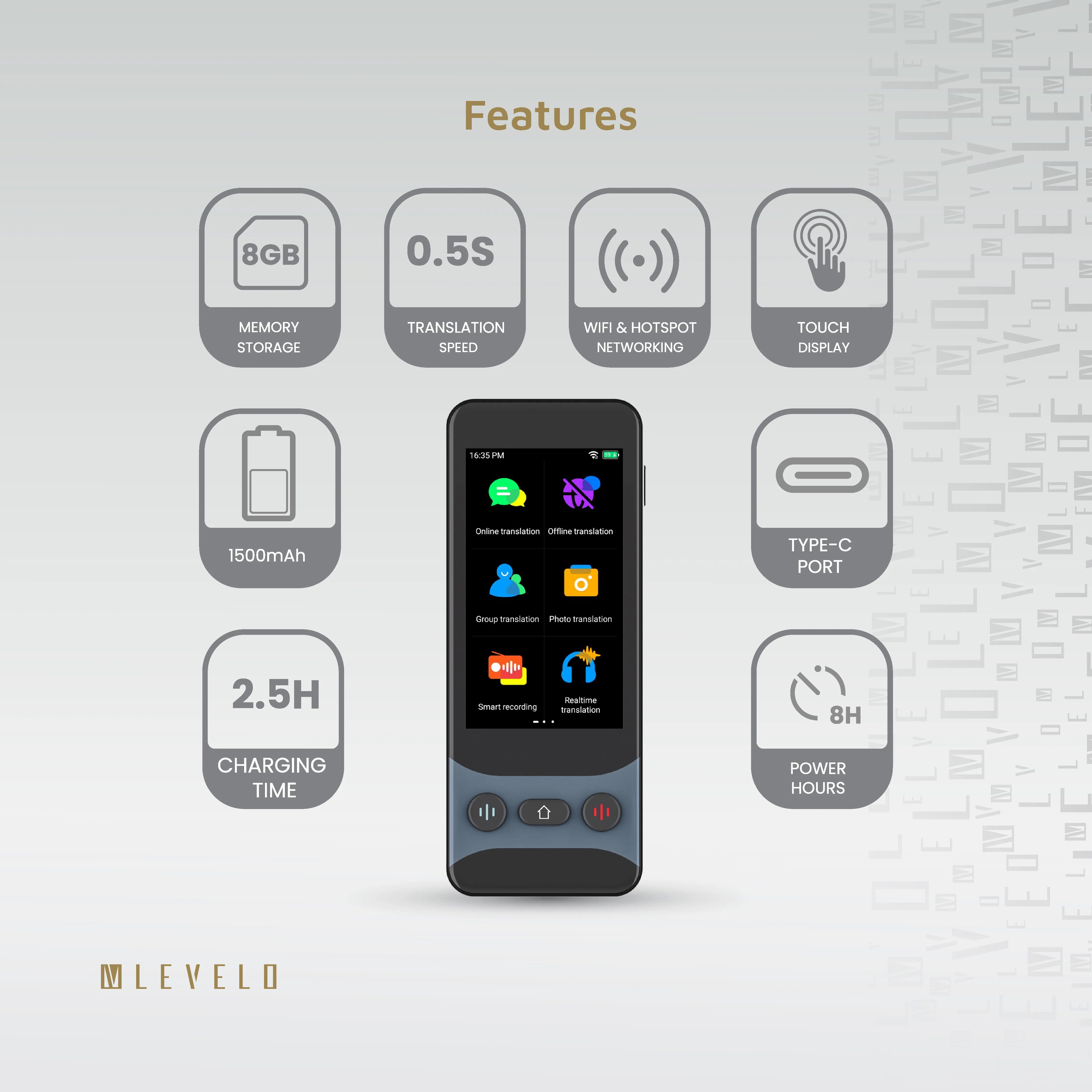 Levelo Fluent Link Offline & Online Voice Translator