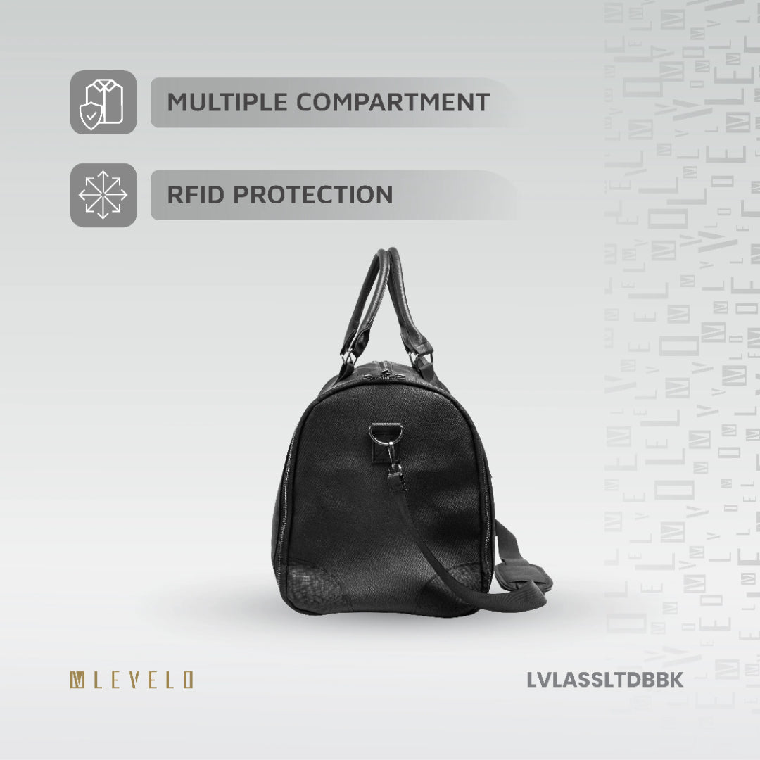Levelo AllEnStyle Saffiano Leather Travel Duffle Bag