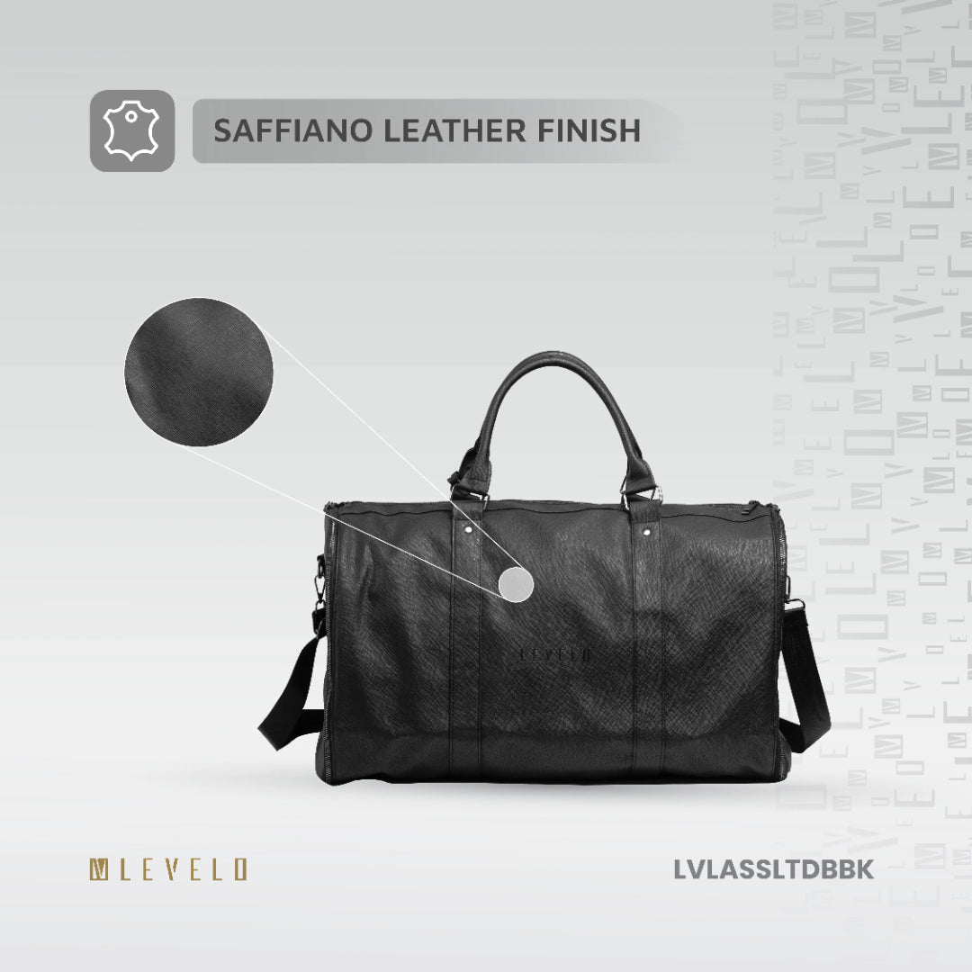 Levelo AllEnStyle Saffiano Leather Travel Duffle Bag