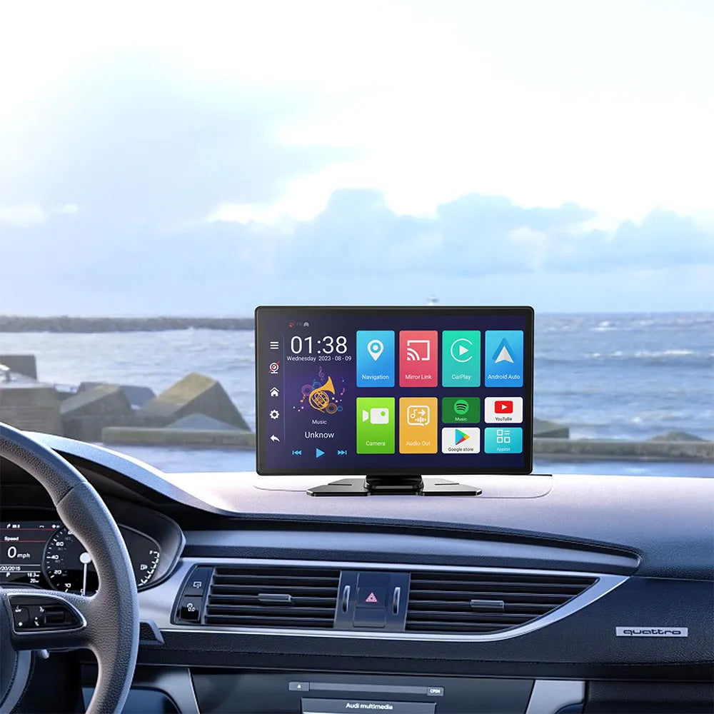 Porodo 9" Android Carplay Tablet & DVR Unlimited Multimedia & Video Recording