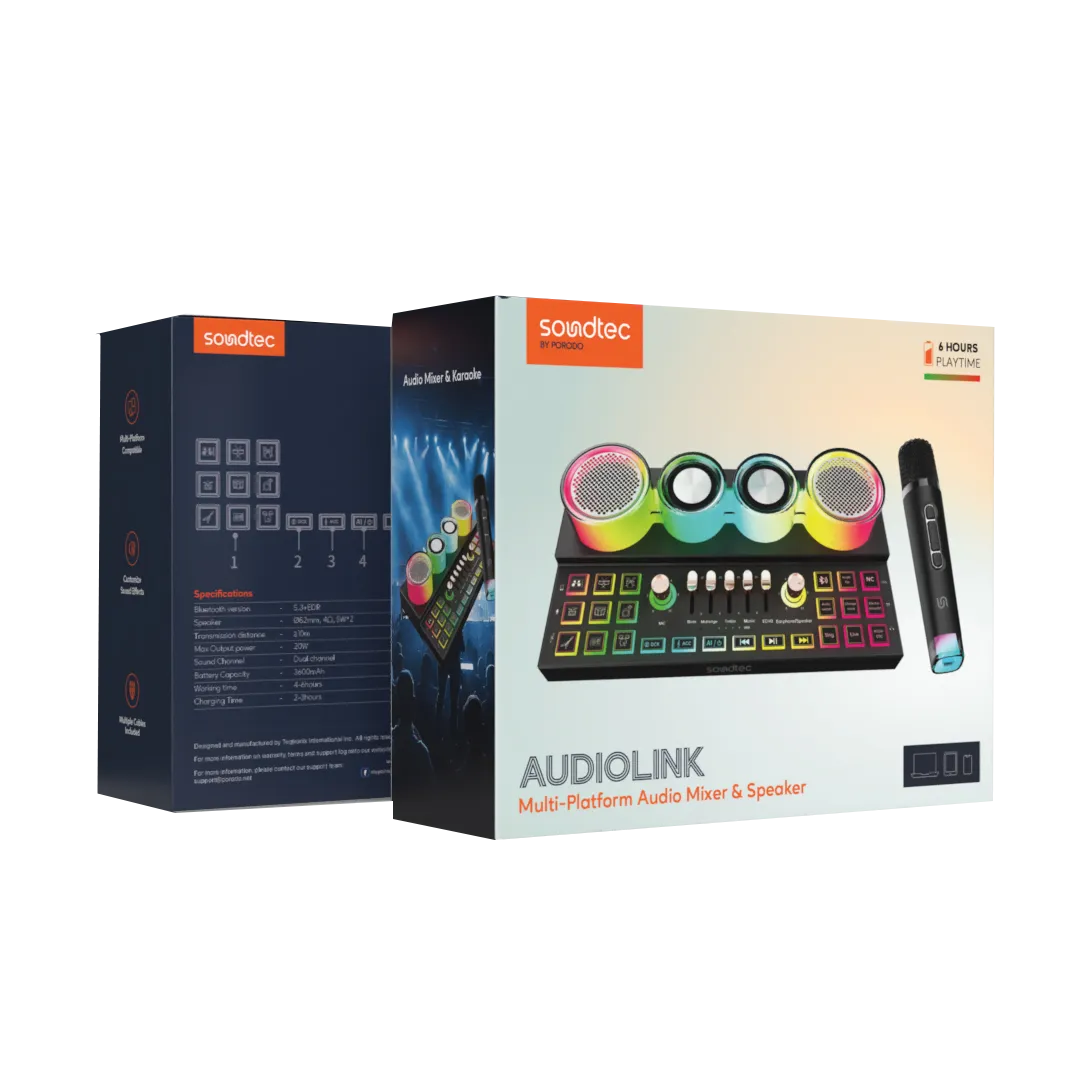 Porodo Soundtec Audiolink Multi-Platform Audio Mixer & Speaker