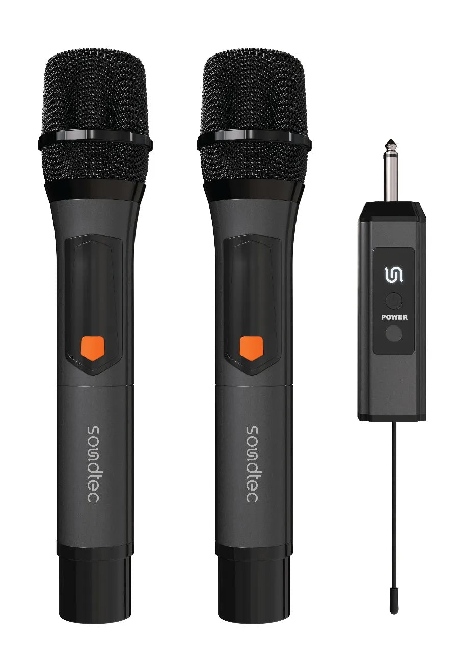 Porodo Soundtec Duo Mic Aluminum Rechargeable Wireless Microphone
