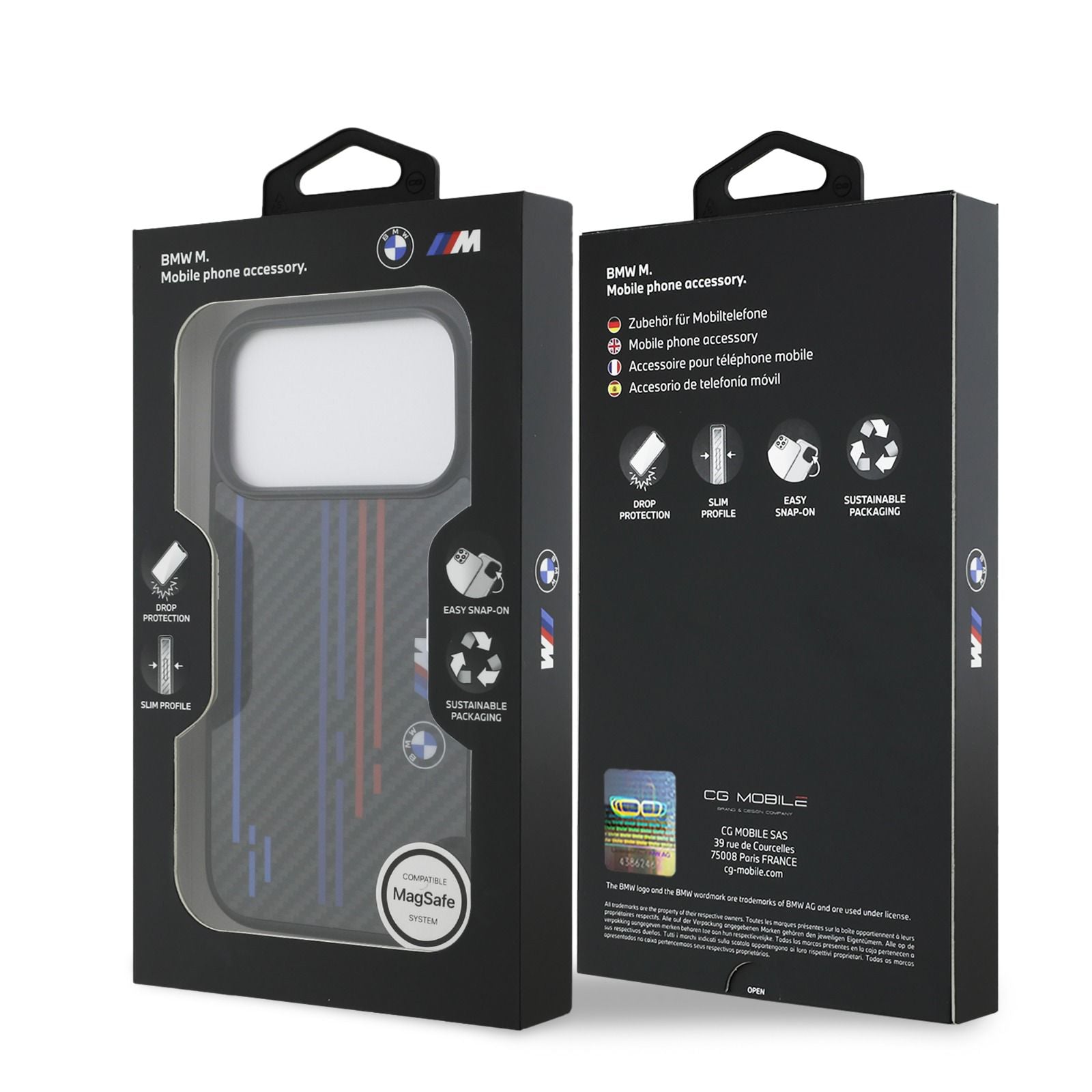 BMW MagSafe Kevlar Case With Printed Tricolor & Metal Logos