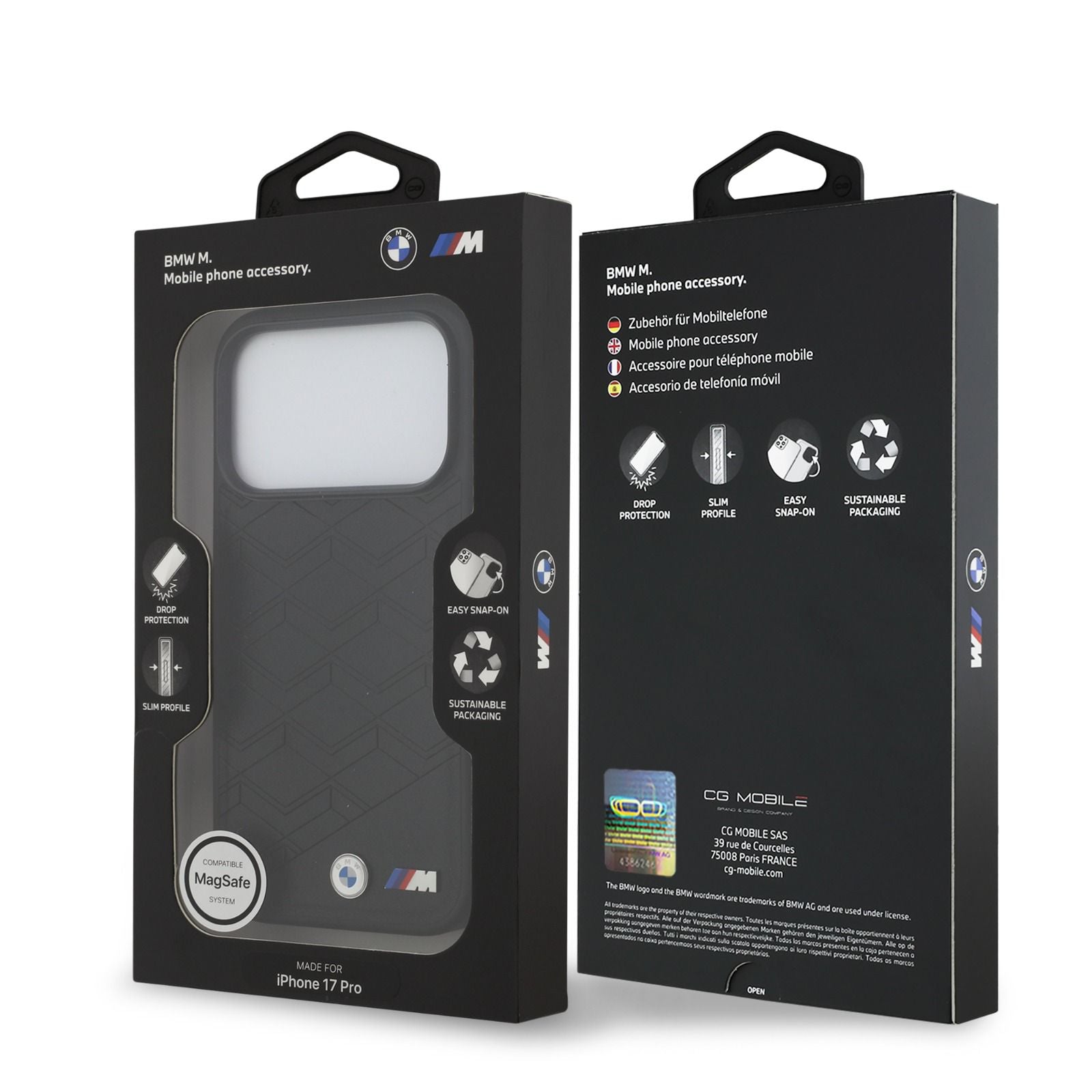 BMW MagSafe PU Seat Shaped Leather Case With Metal Logos