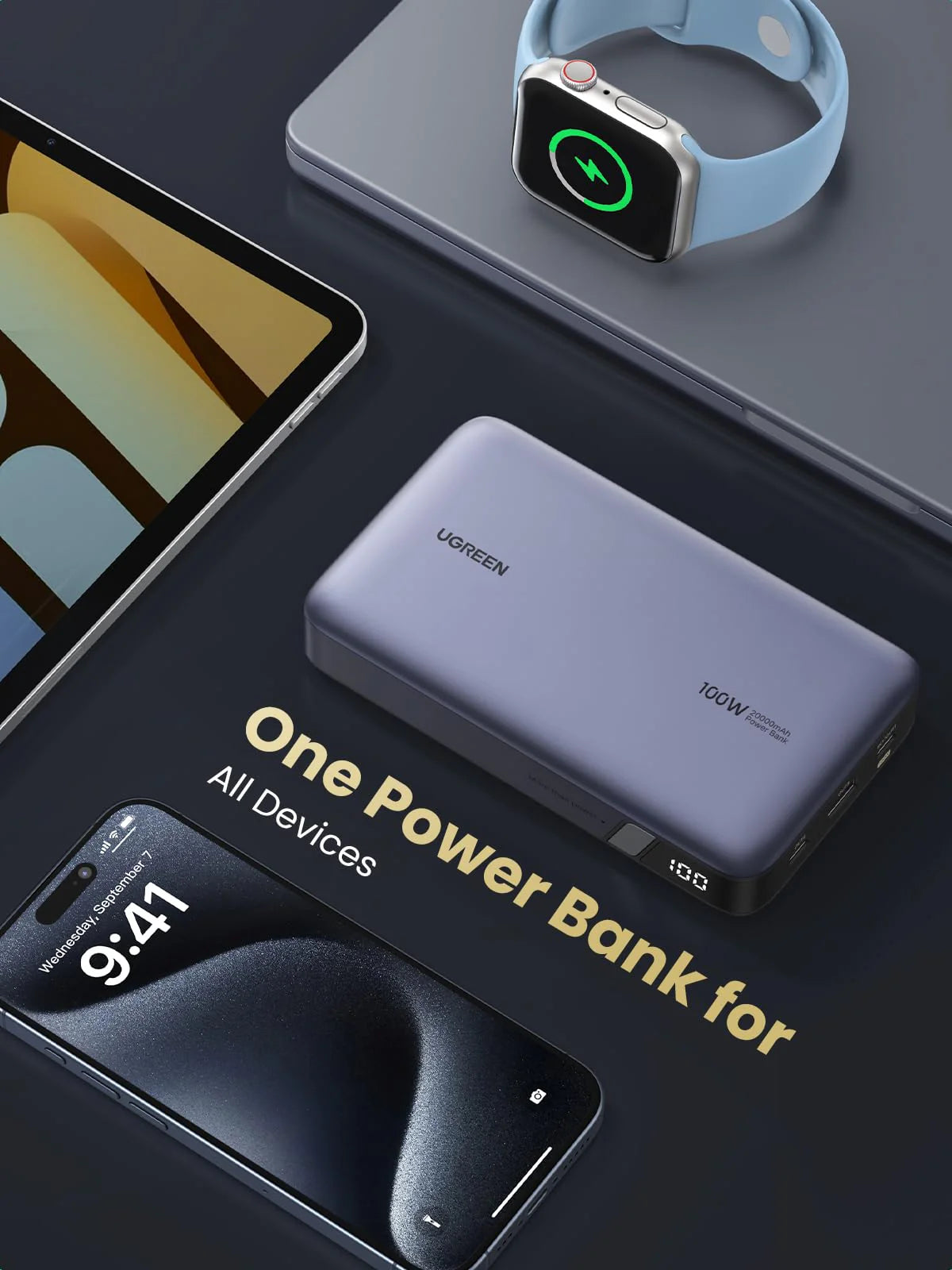UGREEN 3-in-1 20000mAh Fast Charging Power Bank