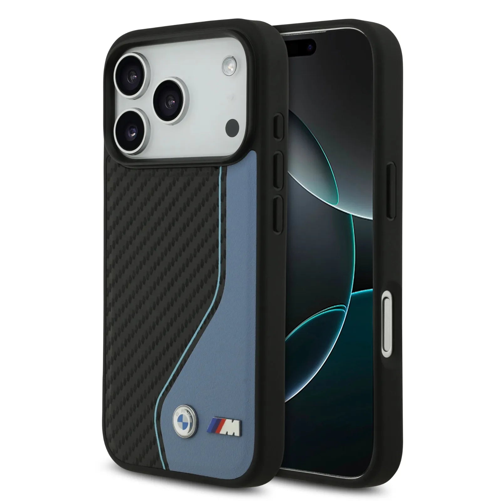 BMW PU Leather & Carbon Case With Colored Line Stitch