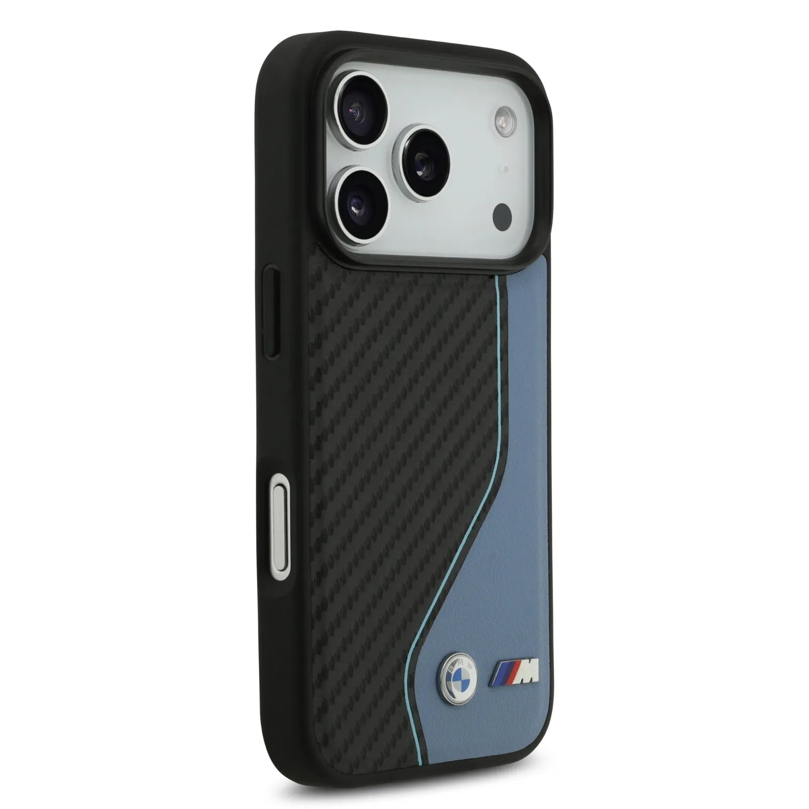 BMW PU Leather & Carbon Case With Colored Line Stitch