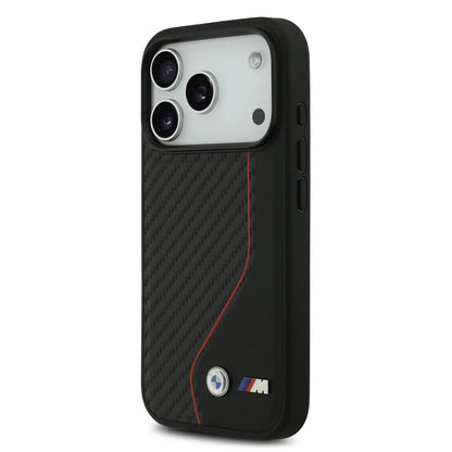 BMW PU Leather & Carbon Case With Colored Line Stitch