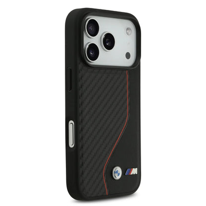 BMW PU Leather & Carbon Case With Colored Line Stitch