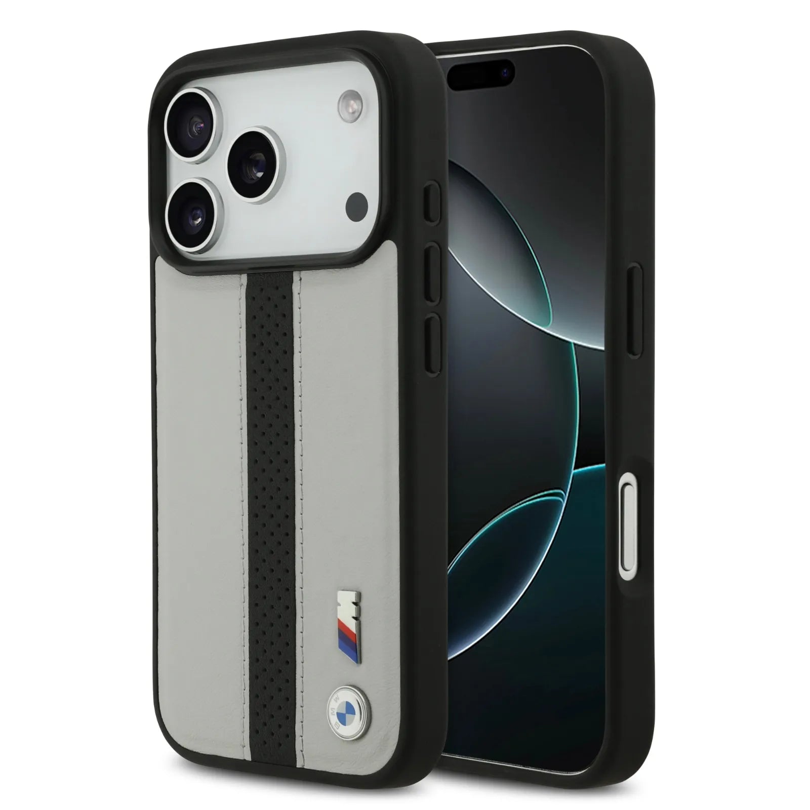 BMW PU Leather Case With Perforated Stripes & Metal Logos