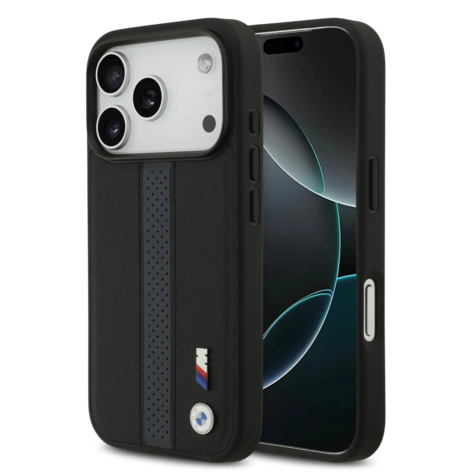 BMW PU Leather Case With Perforated Stripes & Metal Logos