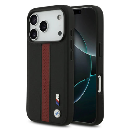 BMW PU Leather Case With Perforated Stripes & Metal Logos