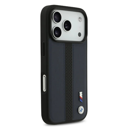BMW PU Leather Case With Perforated Stripes & Metal Logos