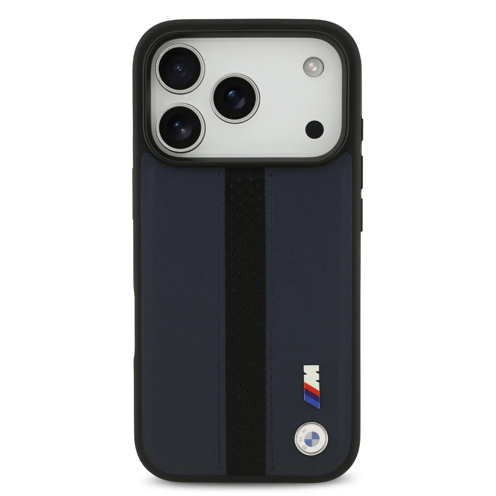 BMW PU Leather Case With Perforated Stripes & Metal Logos