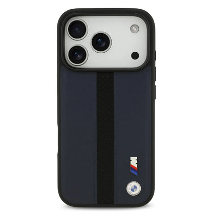 BMW PU Leather Case With Perforated Stripes & Metal Logos