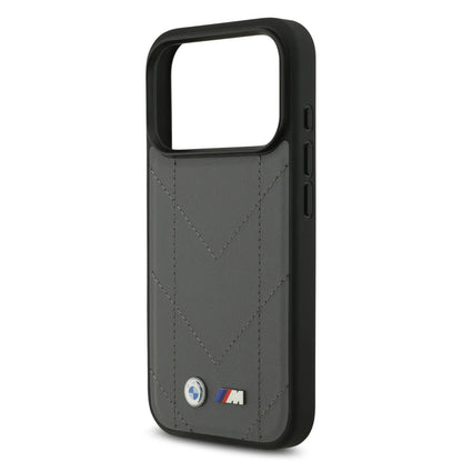 BMW MagSafe PU Quilted Leather Case With Metal Logo