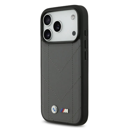 BMW MagSafe PU Quilted Leather Case With Metal Logo