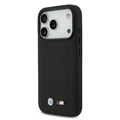 BMW MagSafe PU Quilted Leather Case With Metal Logo