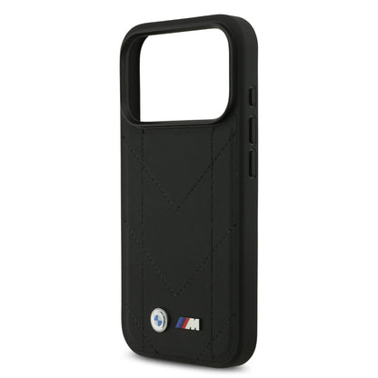 BMW MagSafe PU Quilted Leather Case With Metal Logo