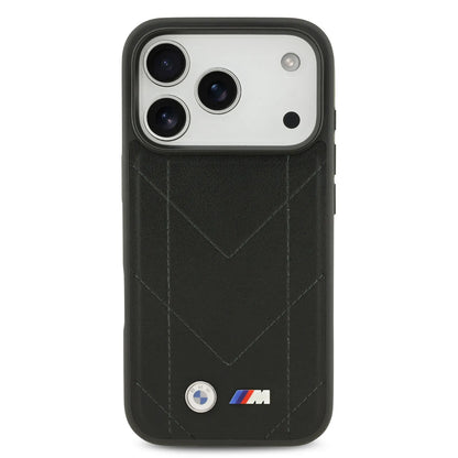 BMW MagSafe PU Quilted Leather Case With Metal Logo
