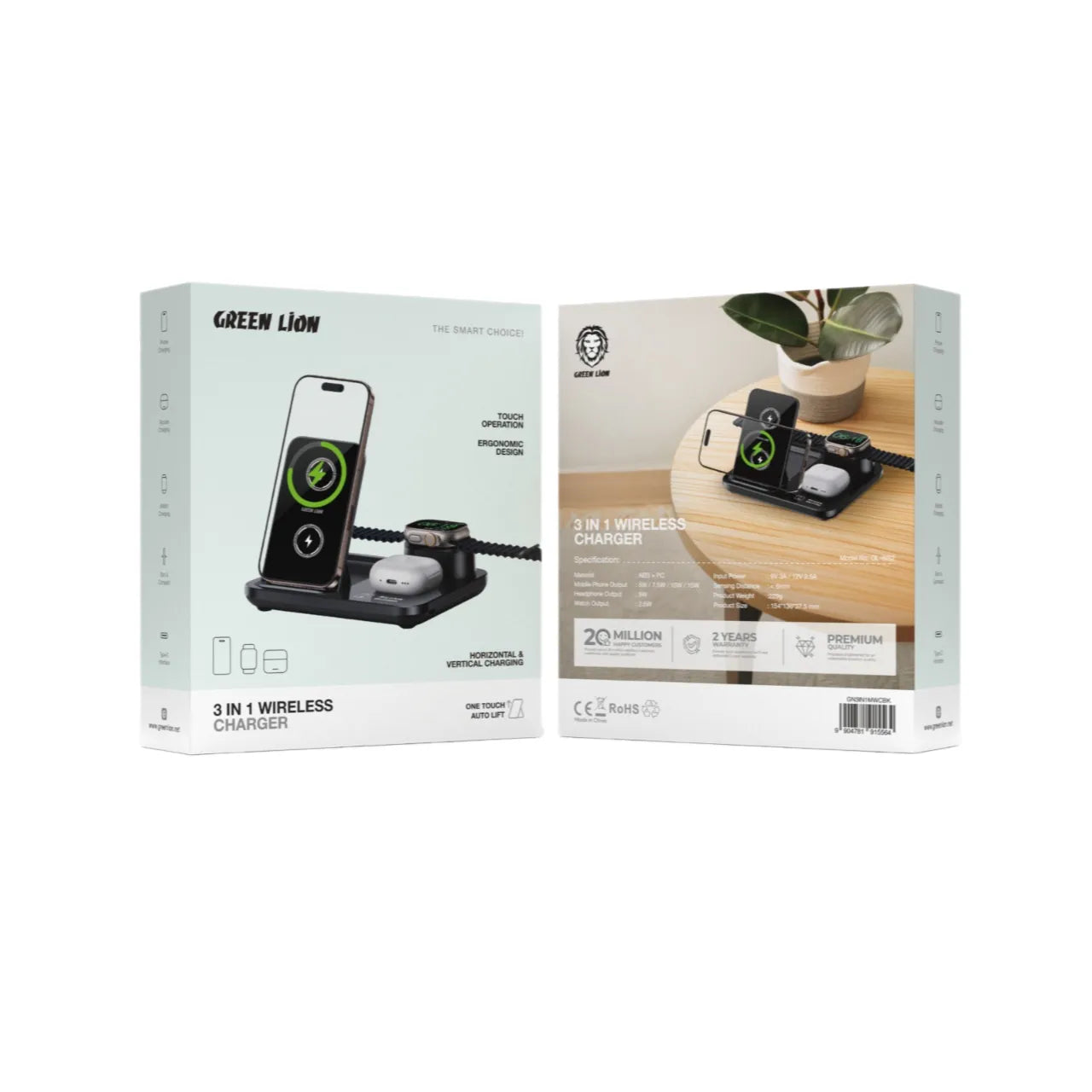 Green Lion 3 in1 Multifunctional Wireless Charger