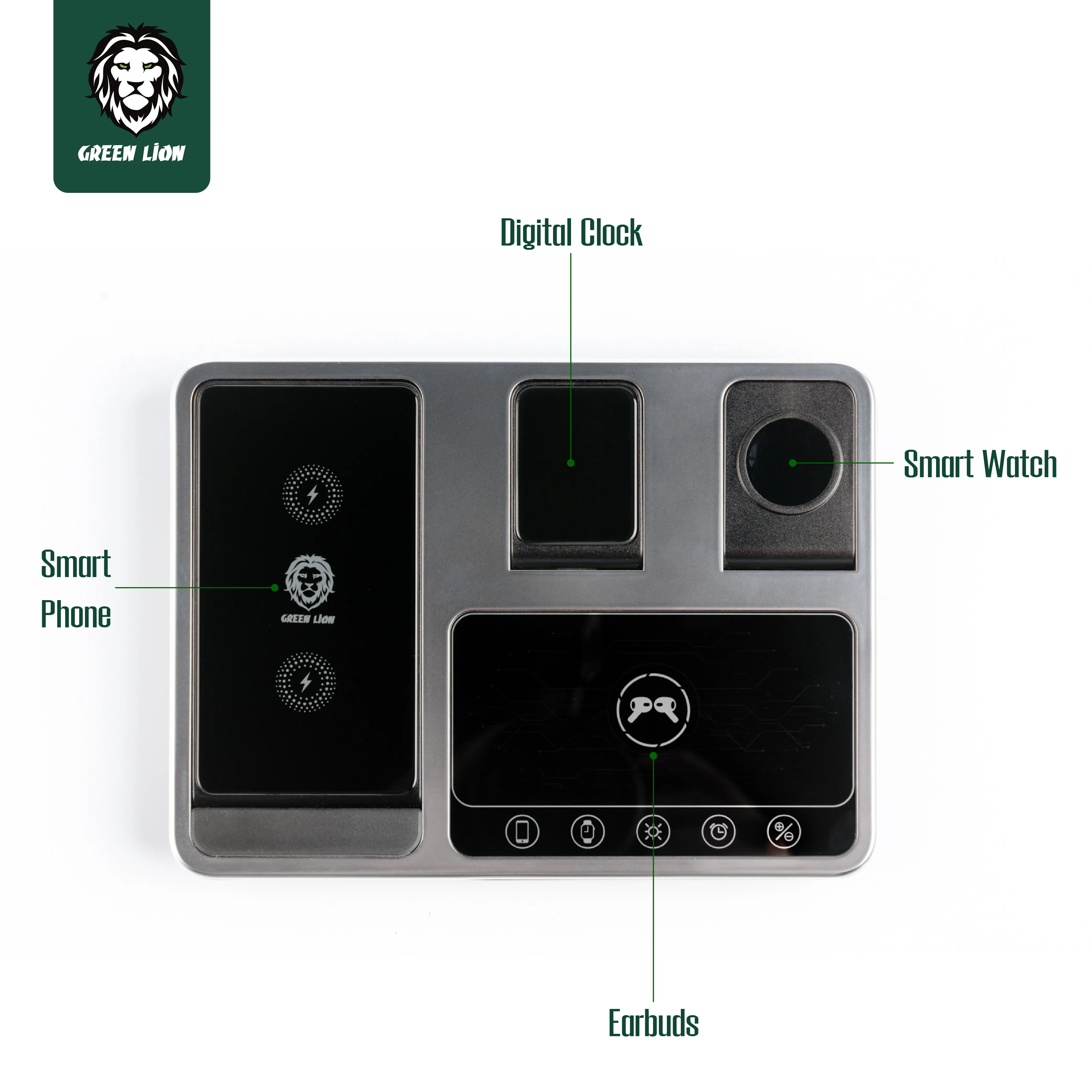 Green Lion 4 in 1 Wireless Charging Station 15W