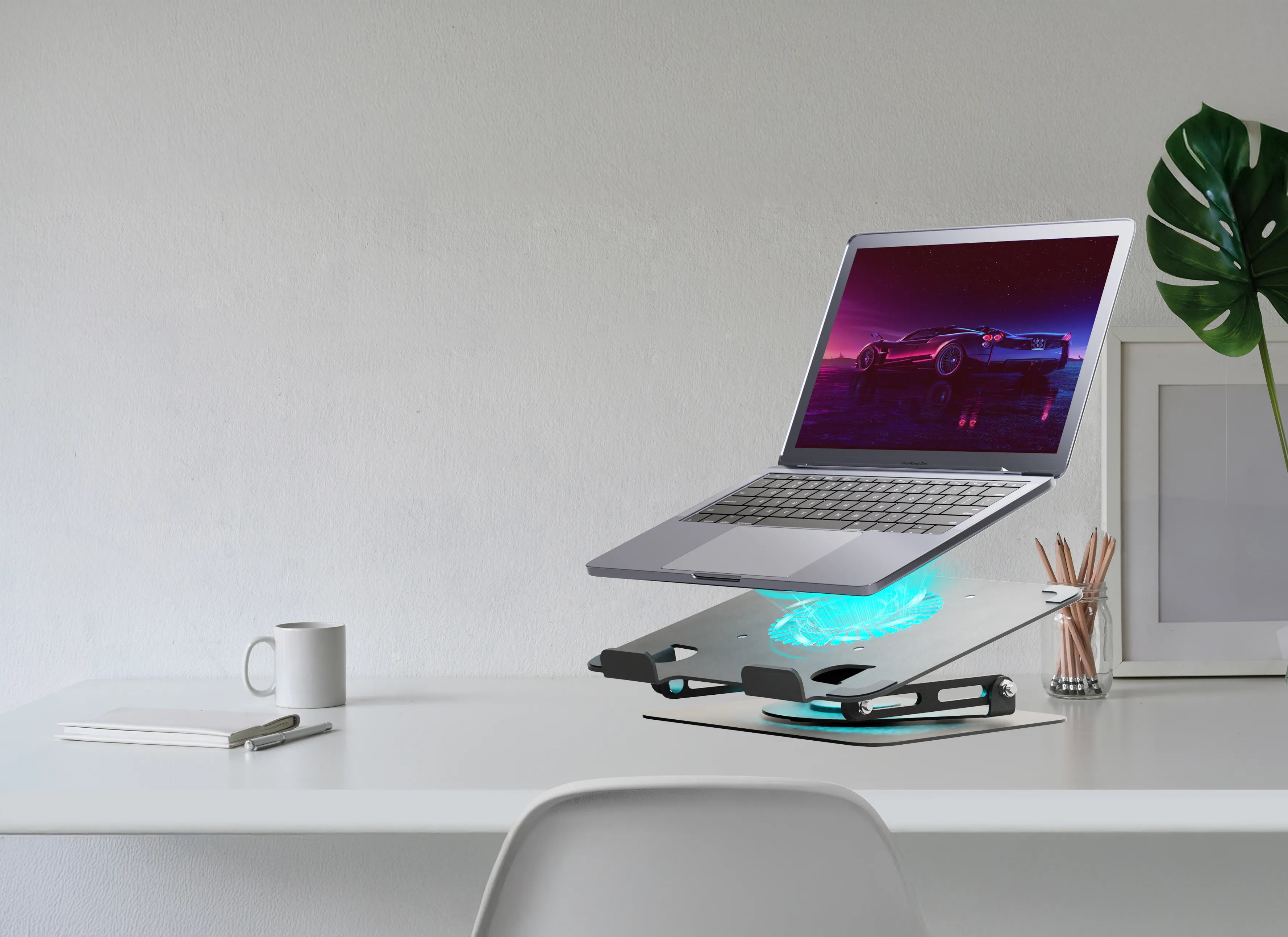 Green Lion Adjustable Laptop Stand with Cooling Fan