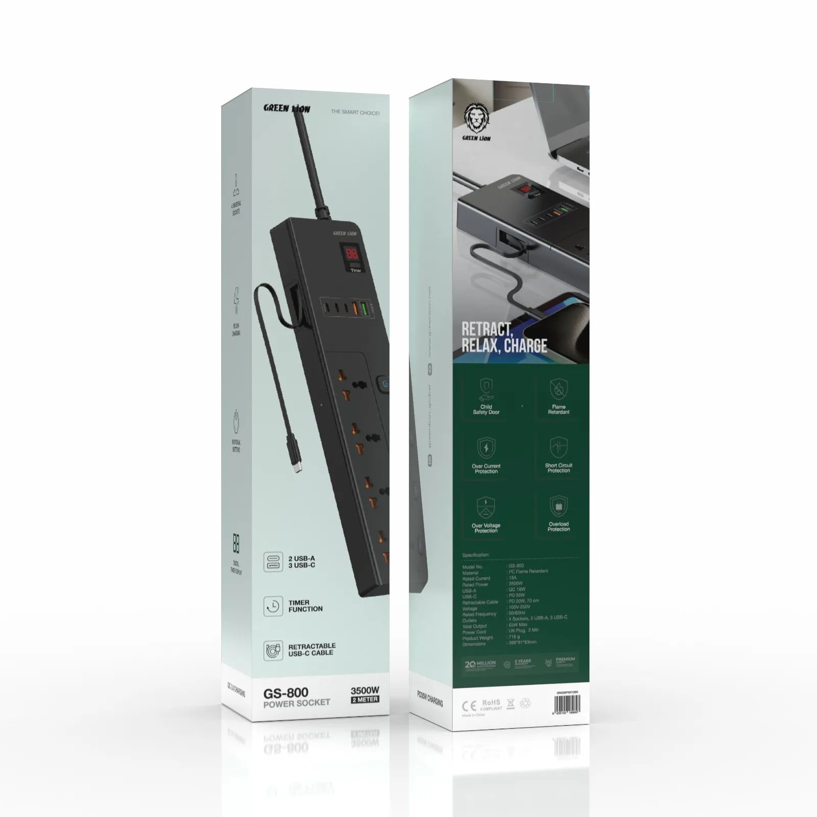 Green Lion GS-800 Power Socket 2M 3500W