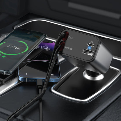 Green Lion Green Lion Retractable 50W Car Charger