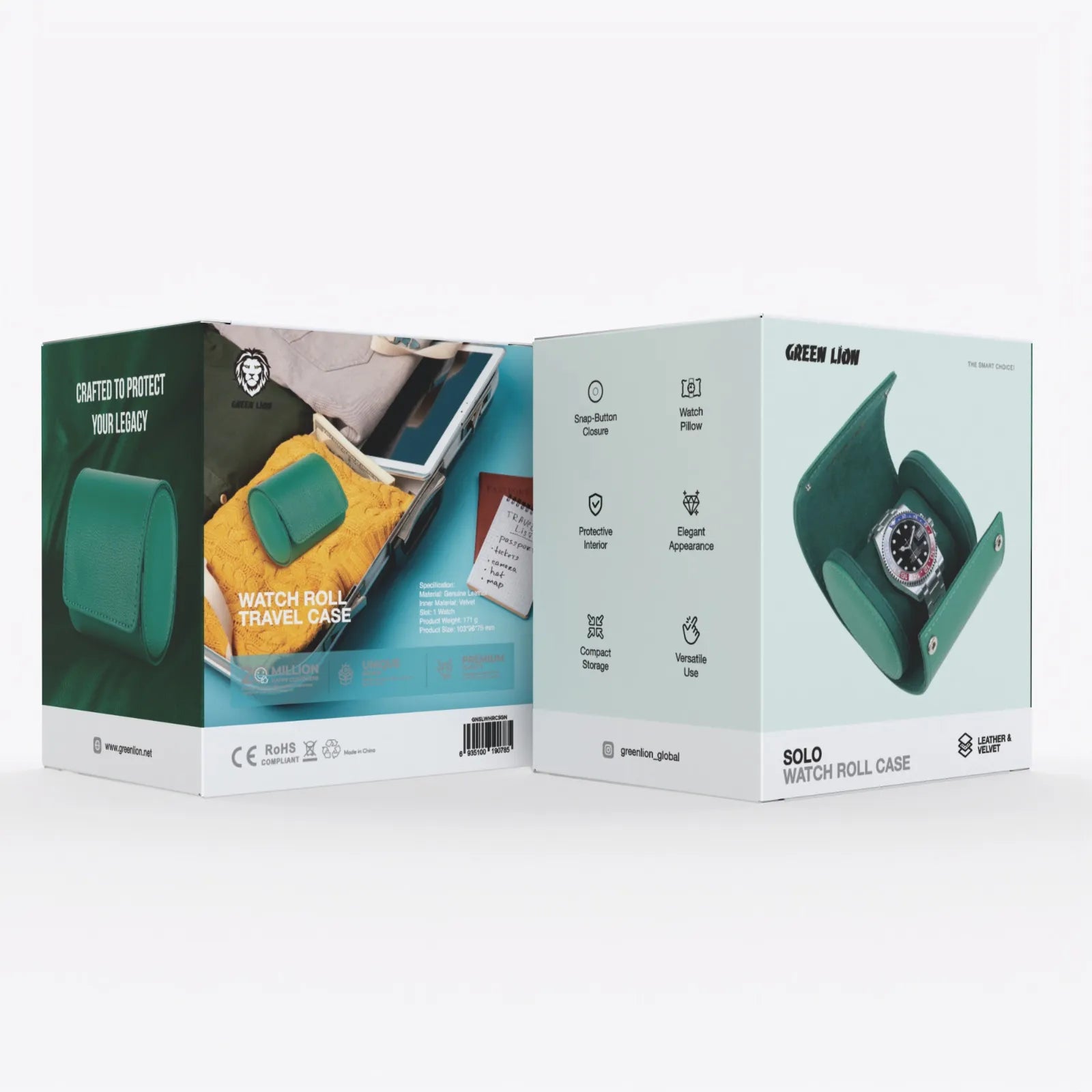Green Lion Solo Watch Roll Case