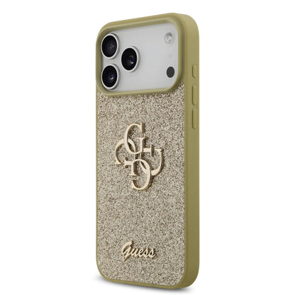 Guess PU Glitter Case With Big 4G Metal Logo