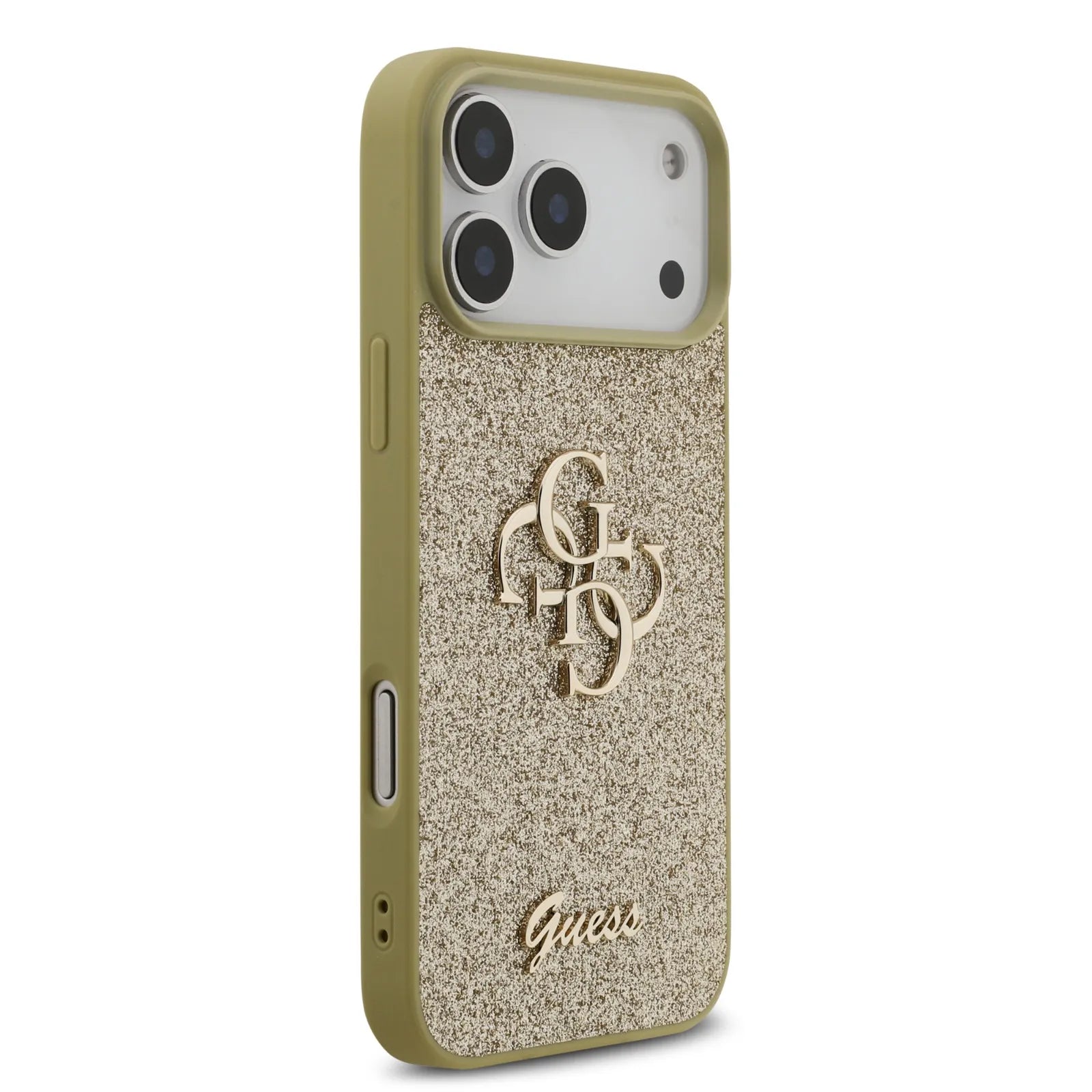 Guess PU Glitter Case With Big 4G Metal Logo