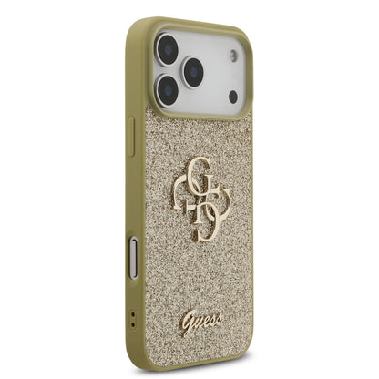 Guess PU Glitter Case With Big 4G Metal Logo